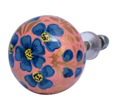 Hand Painted Water Lily Indian Kashmiri Cabinet Knobs